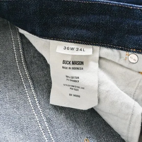 Buck Mason Ford Standard 14oz Double Dip Denim Jeans indigo 36x34 (36x32 fit)